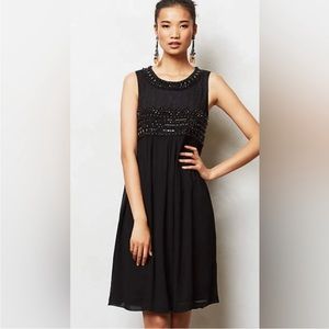 Anthropologie Vaneet Bahl Beaded Black Dress